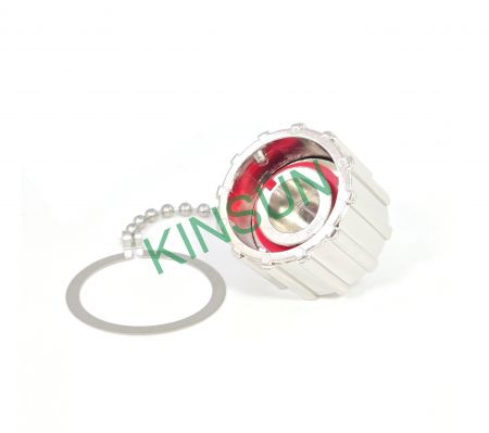 Metallic vandtæt bajonet hurtiglåsekap med snor - Metallic vandtæt bajonet hurtiglåsekap med snor